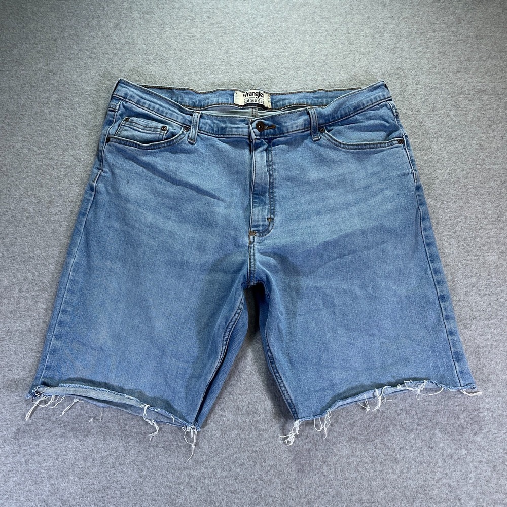 Wrangler Shorts Mens 36 (38 tag) Blue Cutoffs 9.5" Inseam Grunge Jorts Denim